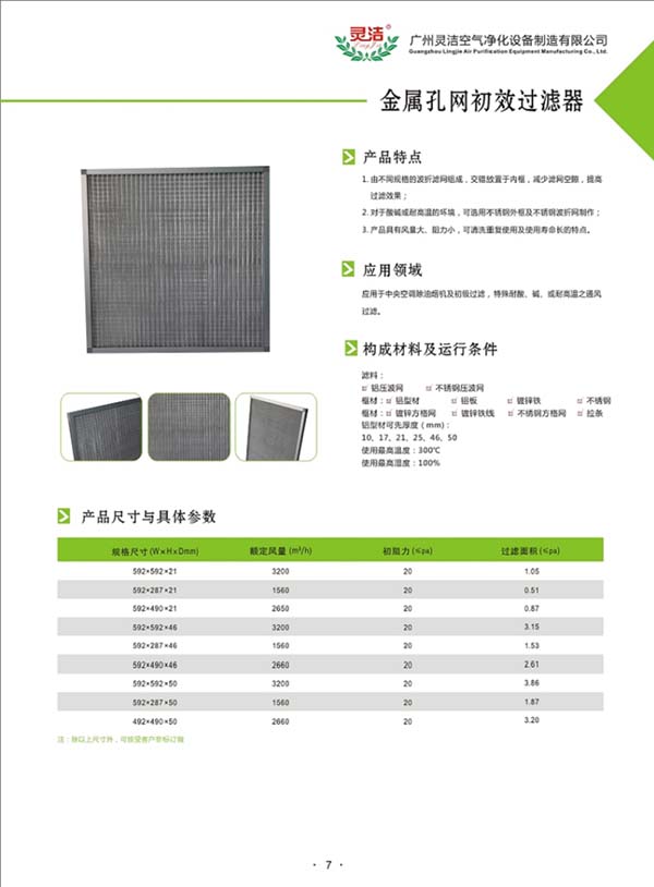 鋁網初效過濾器及金屬網過濾器介紹 鋁網初效過濾器及金屬網過濾器介紹